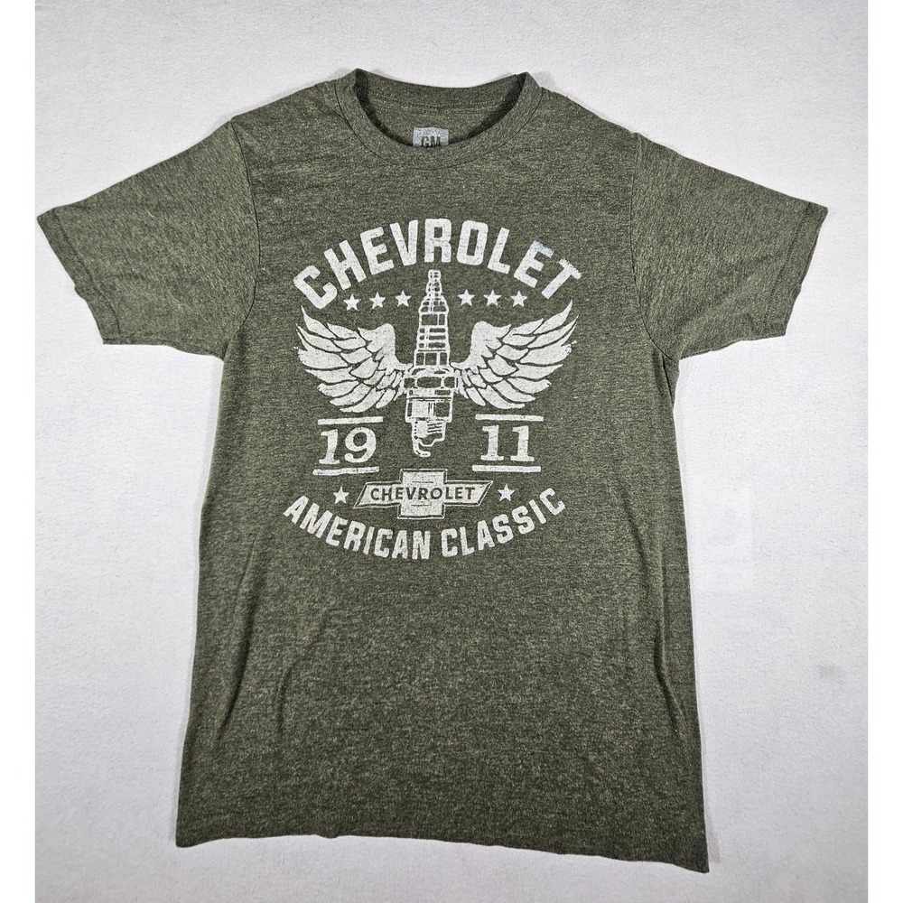 Chevrolet‎ Mens Small T-Shirt Green Heather GM Official American Classic Graphic